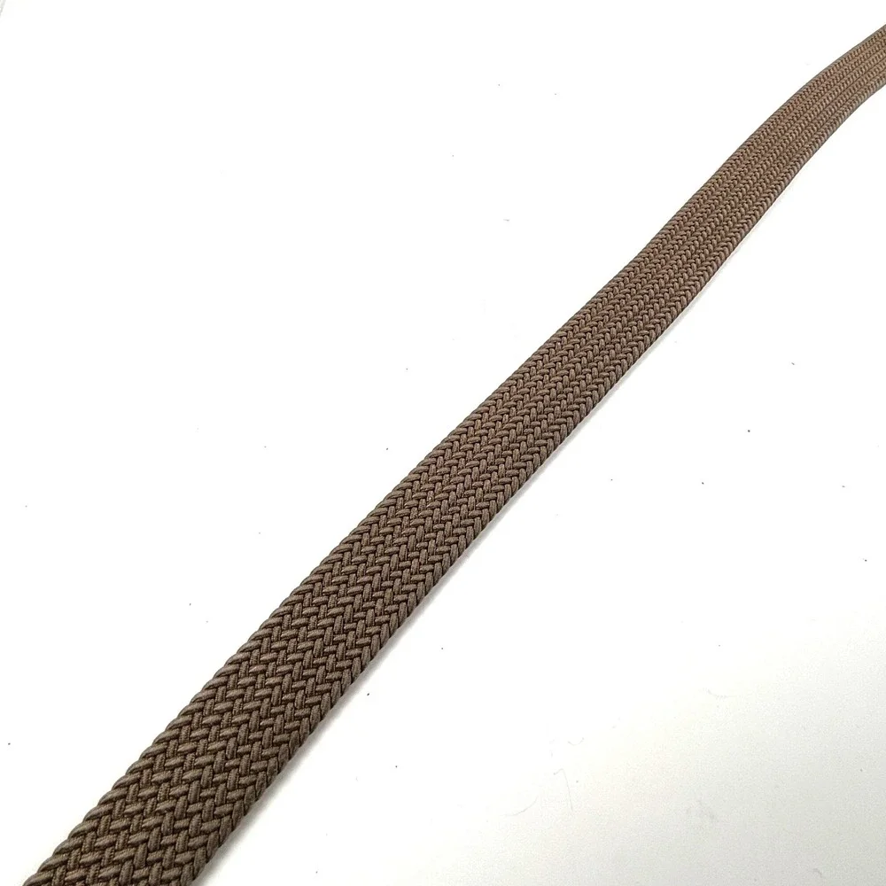 Martin Dingman Braided Belt Mens 38 Brown Woven Leather Stretch Buckle
